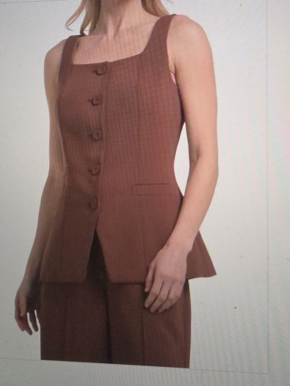 Elie Tahari Brown Tailored Sleeveless Button Front Vest Size 2